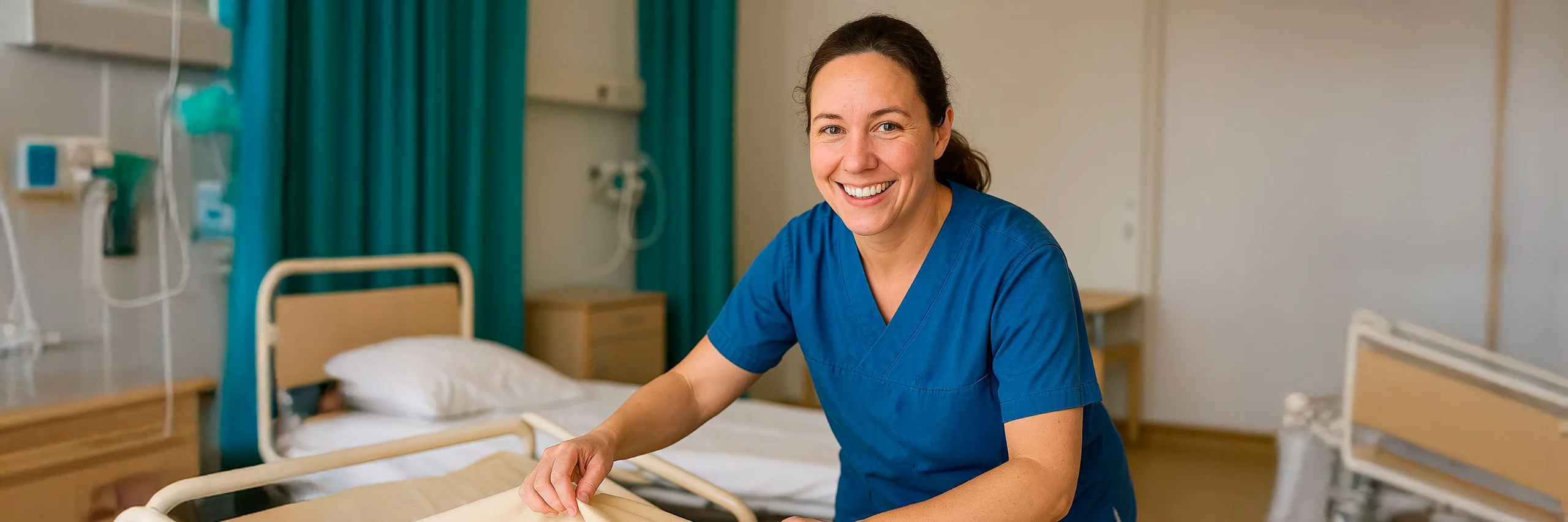 En glad undersköterska